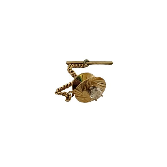 Vintage 14kt Gold Diamond Stud Tie Tack (A5313) - Picture 2 of 6